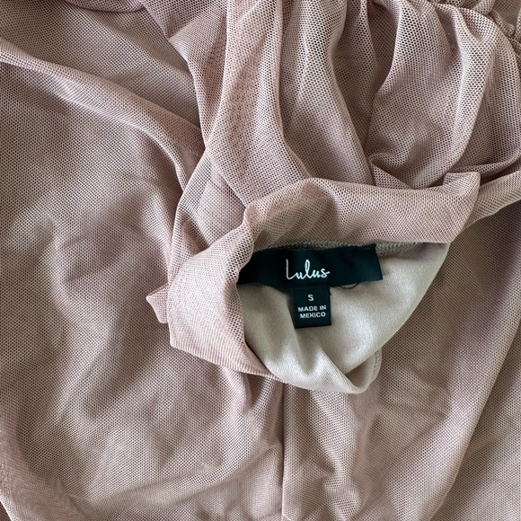 Lulu's Chic Nude Colored Fitted Dress - Picture 5 of 5